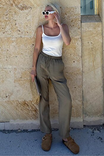 Madmext comfortable Green Waist Adjustable Trousers - MG2161