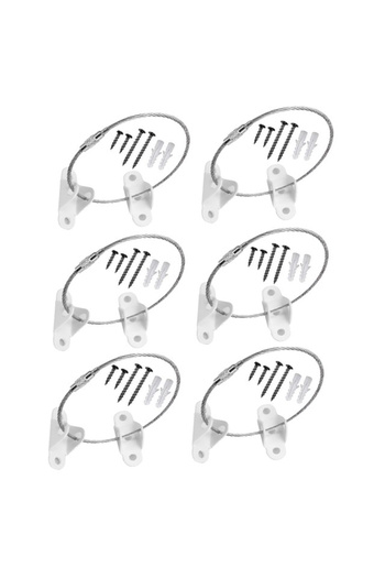 Empria Pachet 6 kituri anti-rasturnare mobilier, protectie copii, protectie cutremur, Empria, Alb