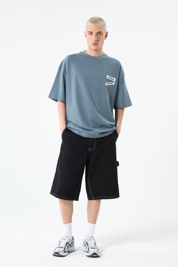 VAMOSCLO Light Smoke Colored Back Printed Oversize T-Shirt