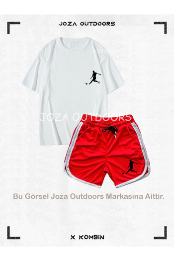 Joza Outdoors Men's Footballer Printed Oversize T-Shirt and Shorts Combination Bottom Top Set