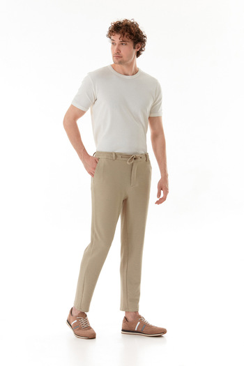 Fulla Moda Waffle Fabric Tie Waist Jogger Pants