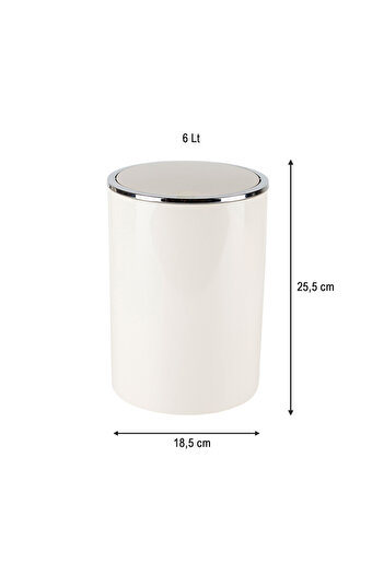 Prima Nova Lenox 6 Lt Beige Bathroom-Kitchen-Office Trash Can