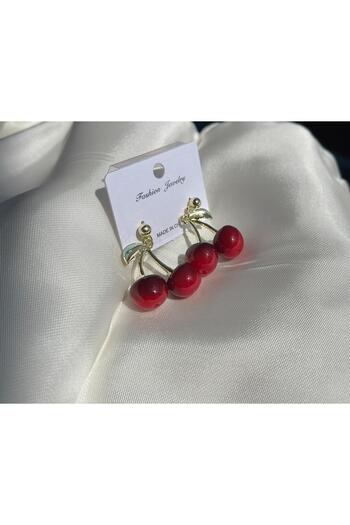 ESDE Cherry-shaped earrings do not tarnish steel.