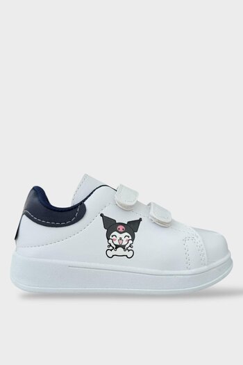 Liger Children's Kuromi Printed Velcro Unisex Sports Shoes White - Dark Blue