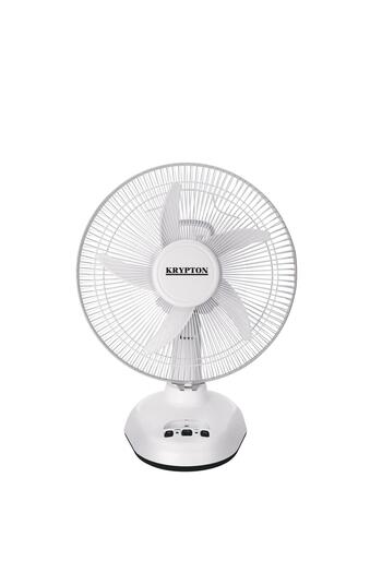 KRYPTON 12'' Table Fan with LED | 2-Speed | Oscillating/Static Modes | Portable Desk Fan for Home/Office