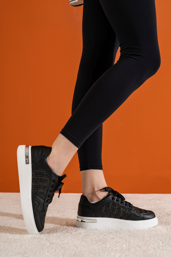 Mulini Hasır Modelli Yazlık Siyah Kadın Sneaker
