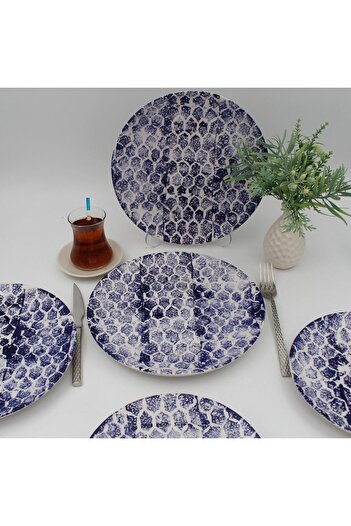 Arna Porselen Snake 25 cm Service Plate Blue