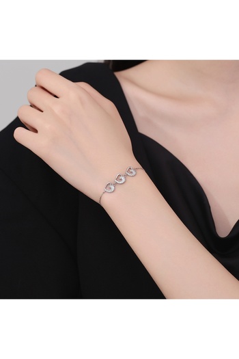delis Bratara Argint 925, Jw1211, Model Inimioare, Placata Cu Rodiu