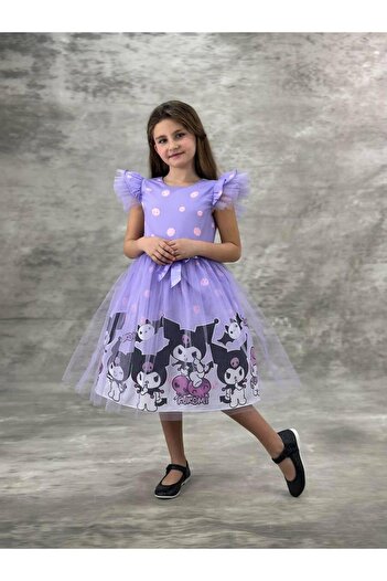 RAPAPA Kız Çocuk Tüllü Kuromi ve My Melody Desenli Tüllü Kız Çocuk Parti 2712MO