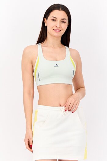 adidas Women Brand Logo Padded Sports Bra, Mint Green