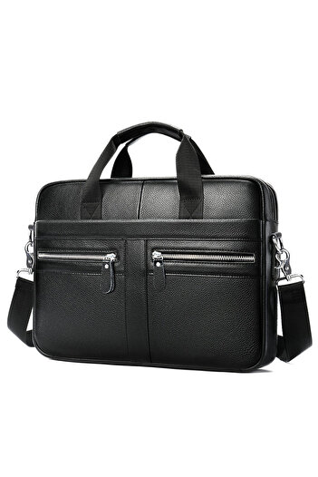 OEM Men's Briefcase, Eddy Gt1060, Genuine Leather, Black
