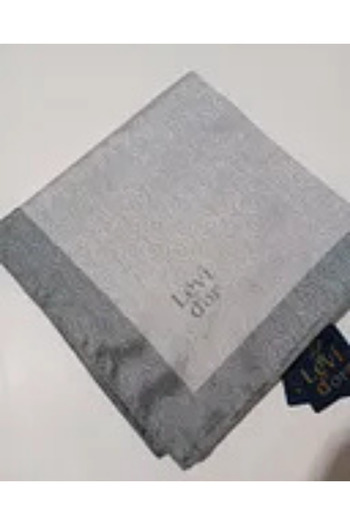 Levidor Monogram Scarf Silver Gray