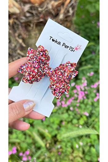 Toka Perisi Jasmine Red Mix Glitter Glitter Bow Buckle (Piece)