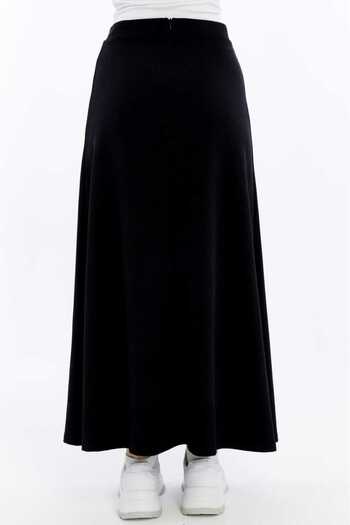 Maison La Femme Women's Dark Anthracite Flared Skirt