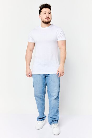 French Connection Men 3 Pack Crew Neck Short Sleeve Brand Logo T-Shirt, White