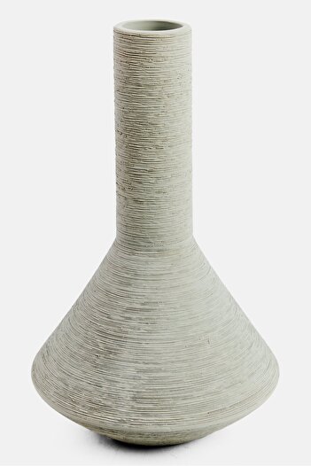 Muy Mucho Feeling Good At Home Textured Flower Vase 25 H x 15 L cm, Light Grey