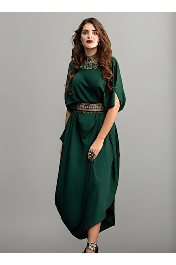 ECSTACY COUTURE EMERALD DRAPE GOWN