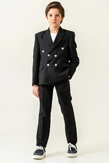 carino's kids Seersucker Double Breasted Boy's Suit Lycra