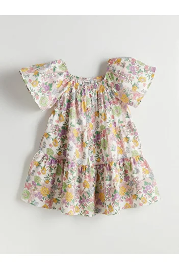 LC Waikiki Square Collar Floral Girl's Dress