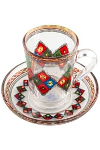 ALSAIF Deluxe Cup And Saucer Set From Al Saif, 12 Pieces, Multicolor