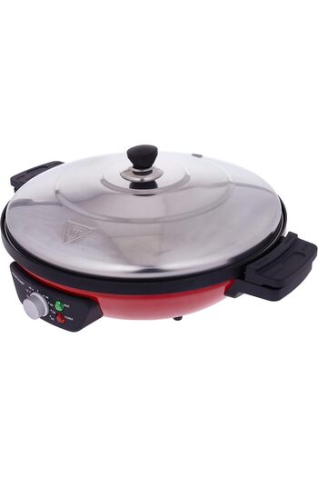 ALSAIF Electric Saj Fryer For Cooking Liver And Meat Hot Muti-cook Plate, With Removable Plate, 2200w, Red