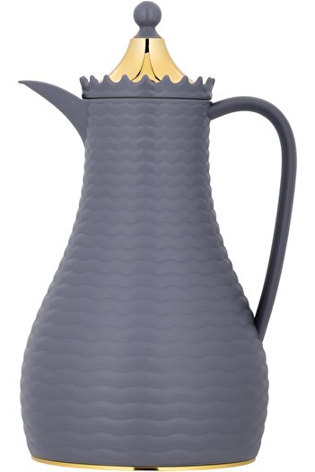 ALSAIF Deva Coffee And Tea Vaccum Flask In Grey/gold / Leak-proof And Keeps Drinks Hot 1 Liter