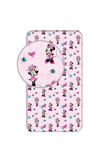 Minnie Mouse Fitted sheet, with elastic edges, multicolor, 100% cotton, 90x200 cm, Minnie Mouse