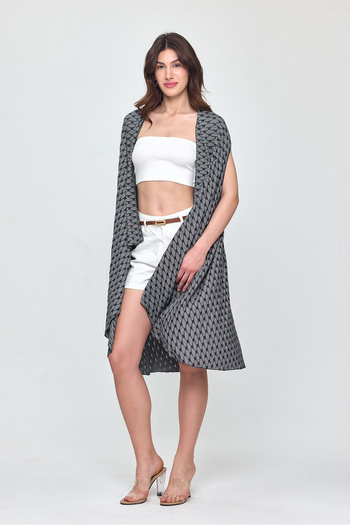 Laranor Asymmetrical Shawl Collar Loose Cut Vest 25L8033