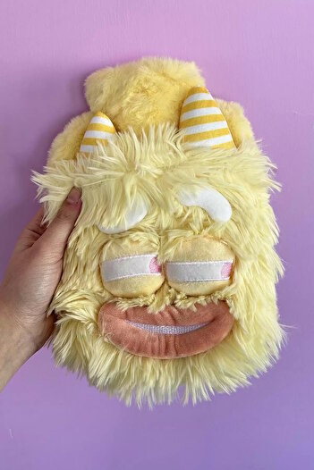 CAŞ DEKORASYON Yellow Color Monster Figured Plush Hot Water Bag