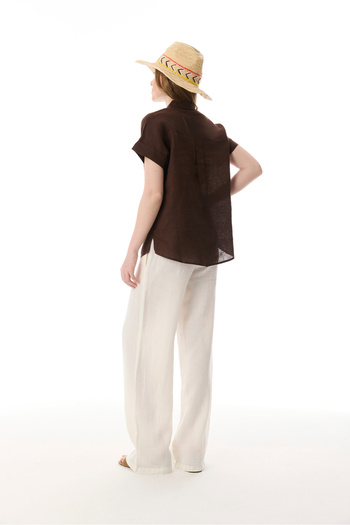 Mudo Relax Fit Linen Pants with Elastic Waist