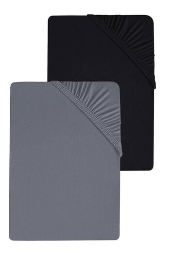 COTENCONCEPT 2 Pieces Plain Cotton Double 180 X 200 cm Elastic Combed Bed Sheet