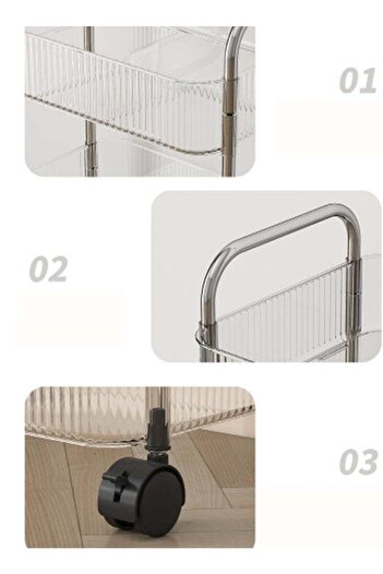 COOYA Four-layer multifunctional storage rack,removable,equipped with 4 hanging baskets,easy to assemble