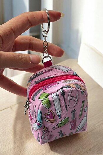 TAKIŞTIR Pink Color Mixed Figure Keychain Wallet