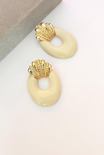 New Obsessions Women's Enameled Gold Gavel Earrings