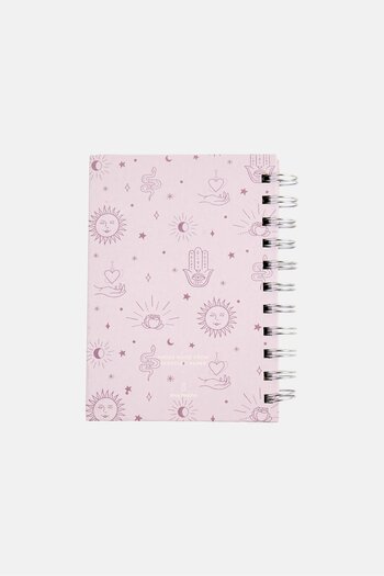Muy Mucho Allover Pattern Spiral Notebook 10,4 x14,8 cm, Purple