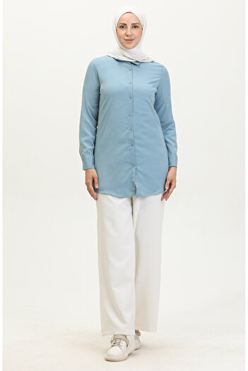 sefamerve Indigo Buttoned Tunic - 6111-04