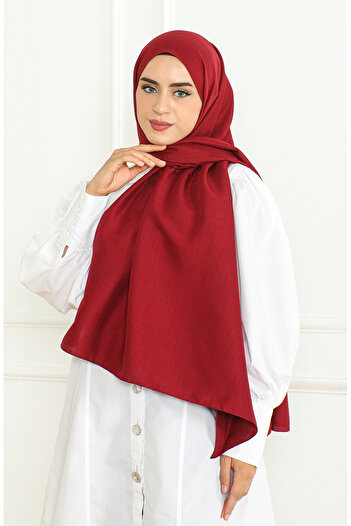 sefamerve Burgundy Armule Shawl - 81076-18 Model