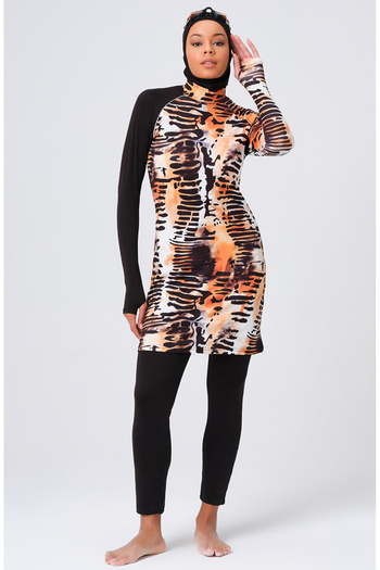 sefamerve Orange Hijab Swimsuit - 23685-02 Model