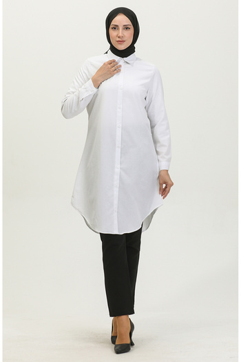 sefamerve White Buttoned Tunic 6122-05