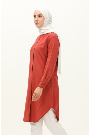 sefamerve 6475-18 Model Dark Onion Shell Judge Collar Tunic