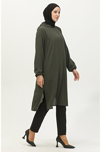sefamerve 1692-06 Model Khaki Hooded Araboy Tunic