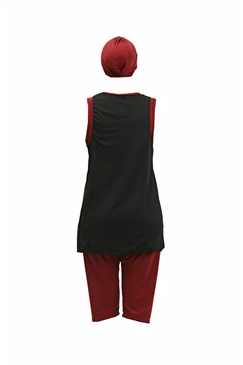 sefamerve Black Sleeveless Pool Swimsuit - 2403-03 Model