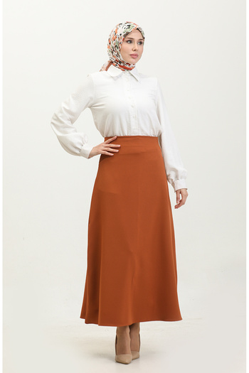 sefamerve Brick Color Double Skirt 4816-08