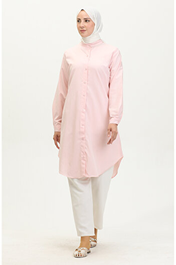 sefamerve Powder Colored Judge Collar Buttoned Tunic - 6112-03
