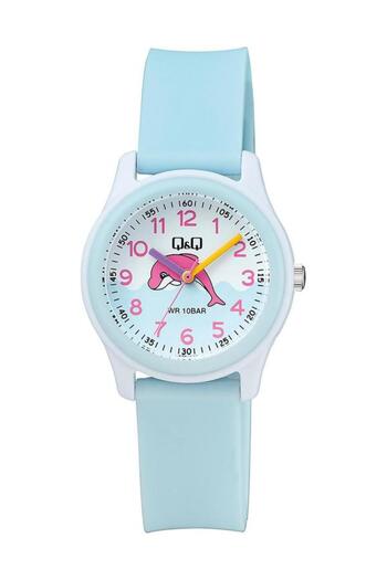 Q&Q Qq Vs59J005Y Waterproof Blue Children's Wristwatch with Plastic Cord