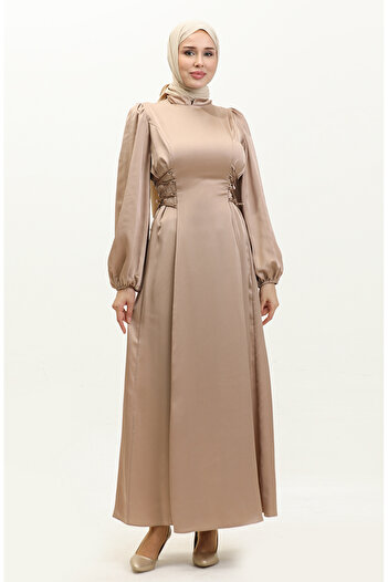 sefamerve Mink Evening Dress - Side Tie, Model 6156-06