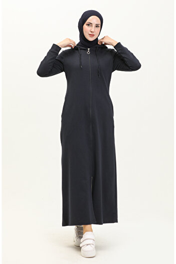 sefamerve Navy Blue Sports Ferace - With Hood and Pocket, Model 3011-01