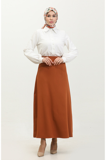 sefamerve Brick Color Double Skirt 4816-08