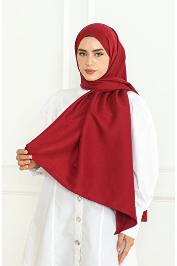 sefamerve Burgundy Armule Shawl - 81076-18 Model