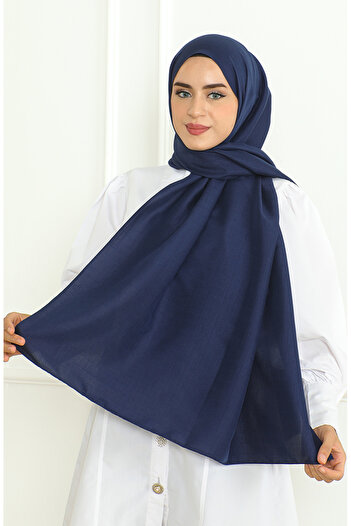 sefamerve Navy Blue Armule Shawl - 81076-02